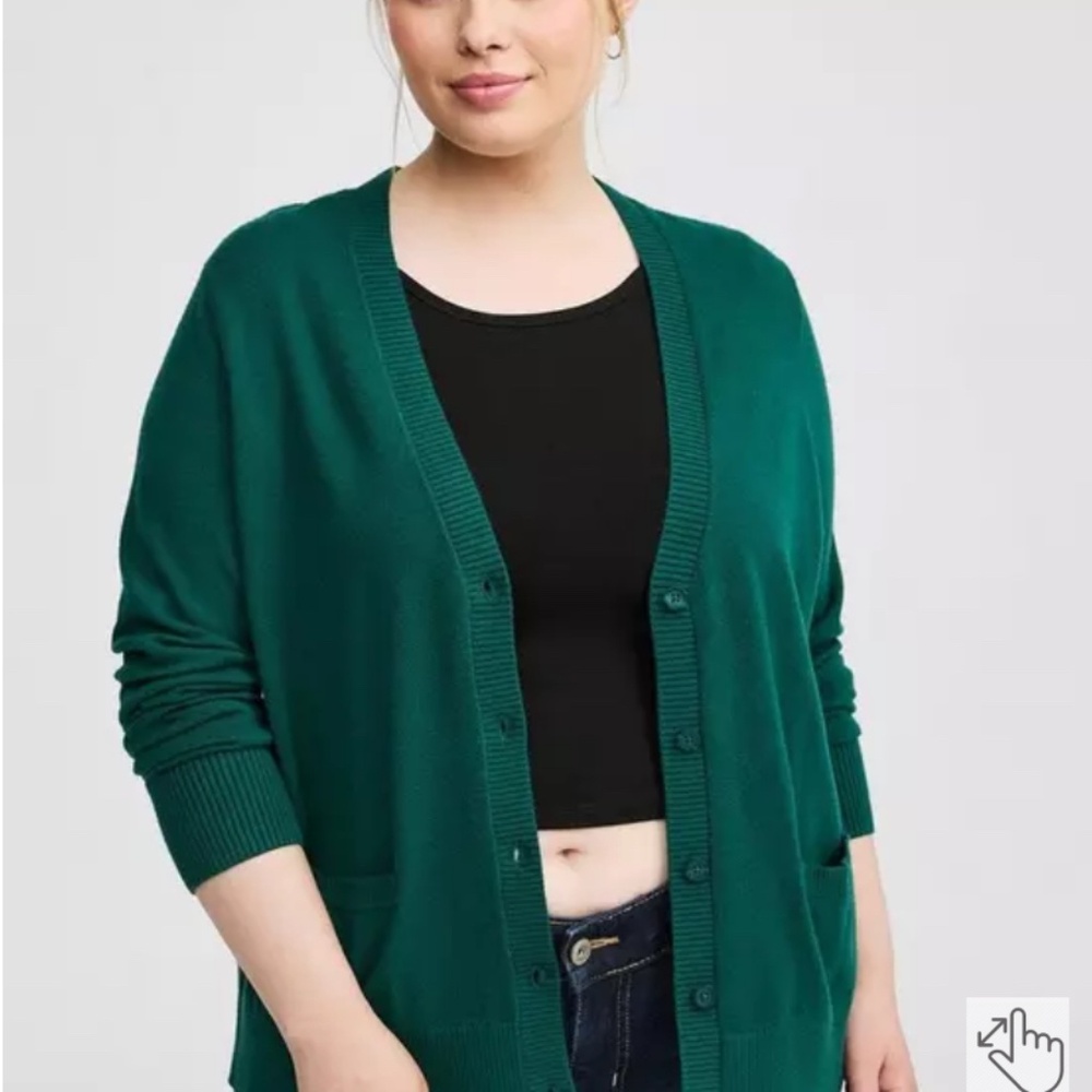 Green cardigan